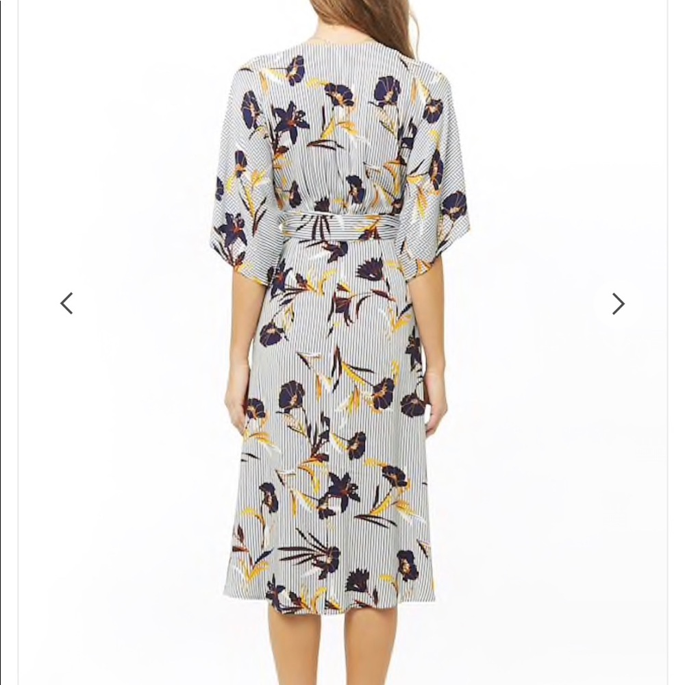 Striped Floral Midi Dress - Picture 3 of 6
